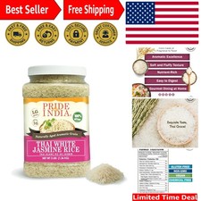 Fragrant Thai Hom Mali White Jasmine Rice - 3lb Gourmet Jar, 24 Servings