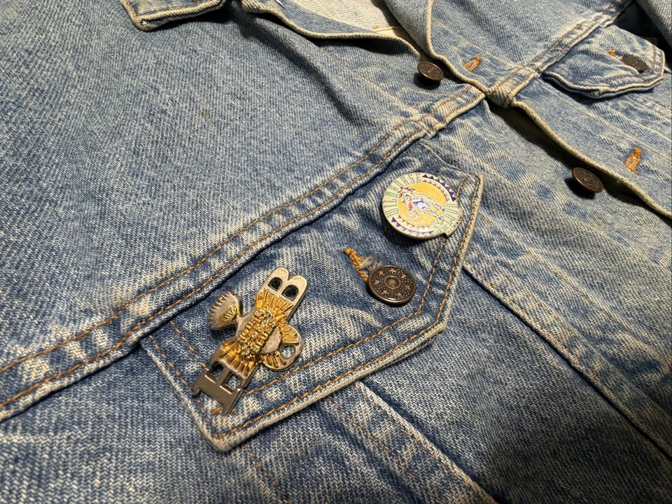 VTG NASHVILLE TENNESSEE EMB DEMIN JACKET LARGE WHOA APPAREL U.S.A. Clay Walker - Image 4 of 4