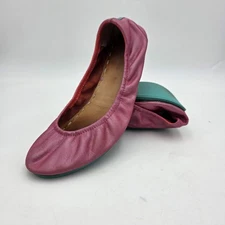 Tieks by Gavrieli Leather Ballet Flat Womens Size 9 Metallic Pink Foldable Read