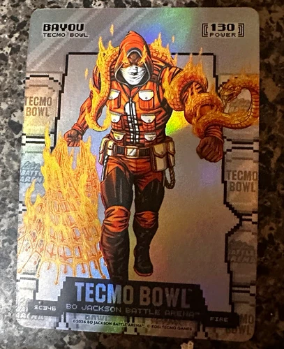 Tecmo Tecmo Bowl Bayou Fire Holo Card 130 Power SC346 Bo Jackson Battle Arena