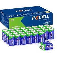 battery lithium 3V CR2 camera flashlight range finder 32 pack