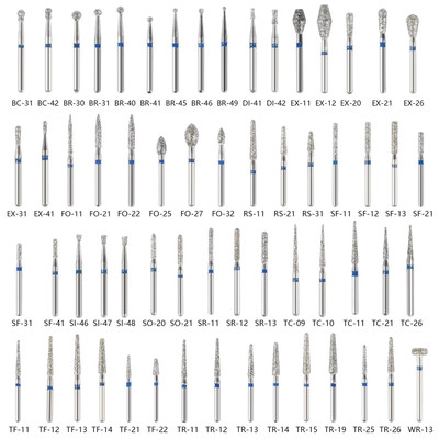 50 Pcs Dental Diamond FG High Speed Burs for Polishing Smoothing Teeth Polishers