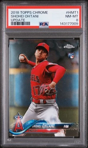 2018 TOPPS CHROME UPDATE #HMT1 SHOHEI OHTANI ROOKIE RC PSA 8