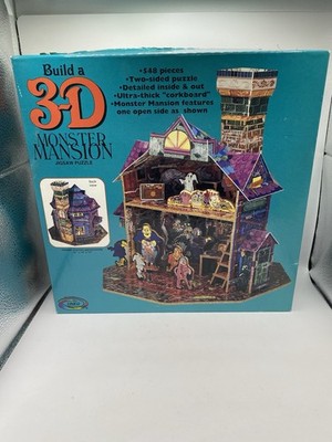 Ceaco Build A 3D Monster Mansion Jigsaw Puzzle 548 Pieces Corkboard Halloween