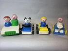 Fisher Price Lot Cars Baby Carriage Jeep Vehicle Dog Vintage Used