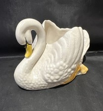 Vintage SYLVAC Elegant Pottery Swan - Spill Vase - Planter - Dressing Table Pot