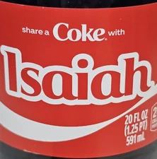 Share a Coke with   Isaiah   2025 Personalized Gift Coca Cola Bottle 20oz