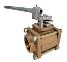 APOLLO 3" CTS Bronze Ball Valve Full Port, Slip Ends, 3-Piece Body, Lockable Op.