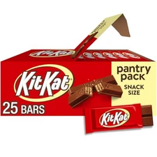KIT KAT Milk Chocolate Wafer Snack Size, Candy Pantry Packs, 25 Pieces 12 Count