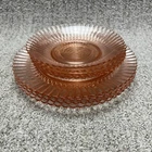 Macbeth Evans Petalware Pink Depression Glass 4 Saucers + 4 Salad Plates LOT