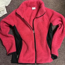 Columbia Women's Fleece Sherpa Zip-Up Jacket Size Large Purple Magenta