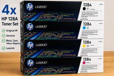 HP 128A Toner Set of 4 CE320A 321A 322A 323A Yellow Magenta Cyan Black Genuine