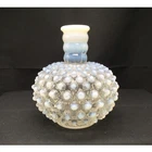 Vintage Fenton White Opalescent Hobnail Bud Small Vase