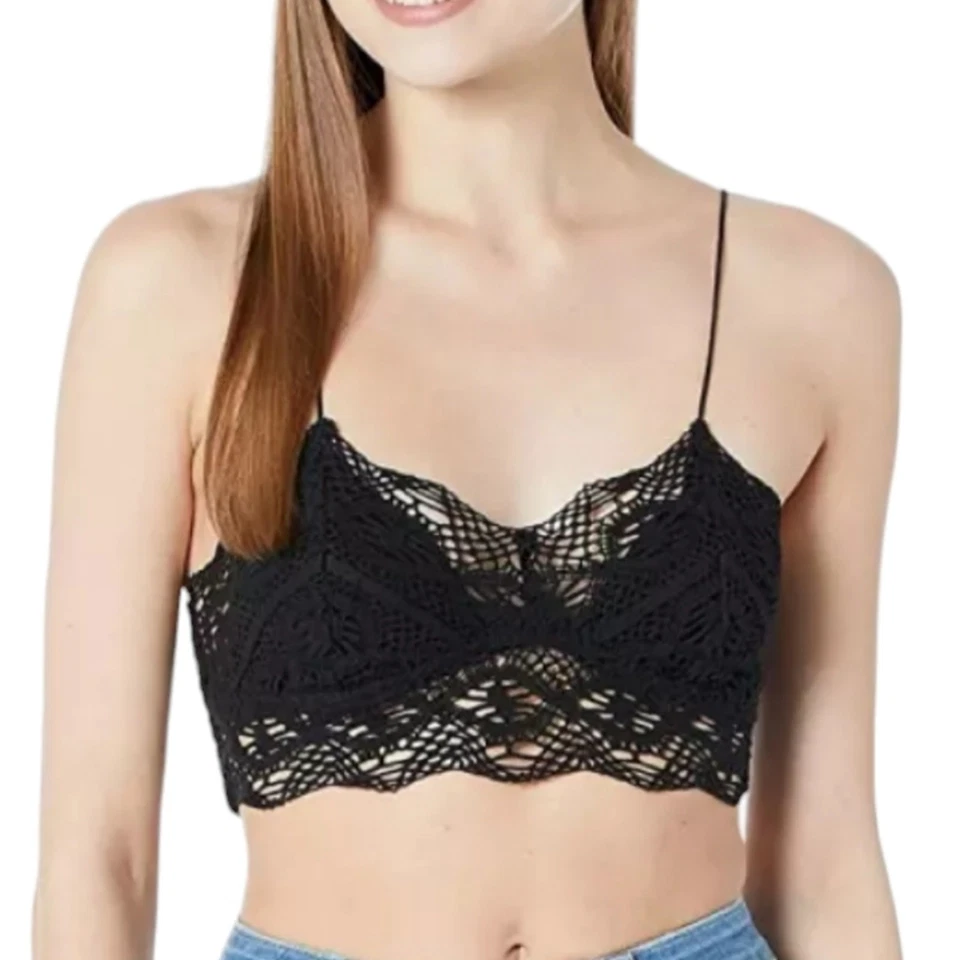 Bralette Free People Talla Pequeña FP One Mariana Encaje Crochet Parcialmente Forrado Foto 3 de 4