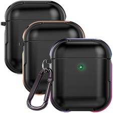 For AirPods 1/2 Case Rugged Hybrid Heavy Duty Shockproof Cover / Keychain Clip