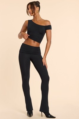 Oh Polly Anona Kaschmirmischung ausgestelltes Bein Hose schwarz neu mit Etikett UK 18