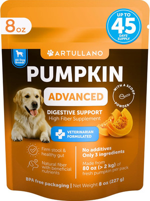 Pumpkin Powder for Dogs Digestive Support - 8 OZ - Fiber Supplement for Constipa