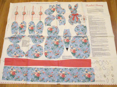 Rosebud Bunny Fabric Craft Panel - Cranston VIP Screen Print