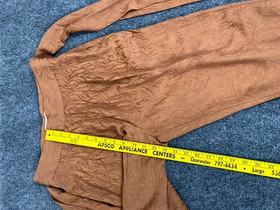 Ett:wa by Anthropologie Aubade Jacquard Pants Gold Brown Womens Size: 4