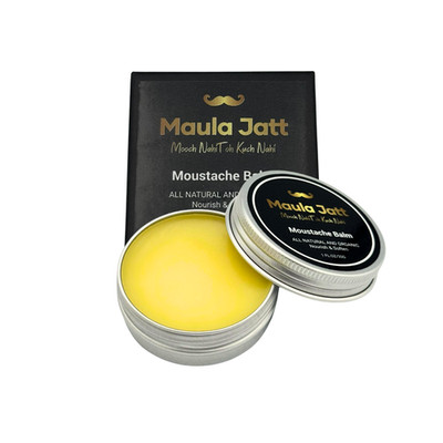 Maula Jatt Schnurrbartbalsam 30g - Bartstylingwachs natürliche Sheabutter & Kokos