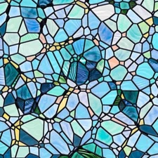 Frosted Floral Static Cling Stained Glass Door Window-Film Sticker Privacy-Decor