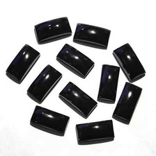 Wholesale Natural Black Onyx Cabochon Rectangle shape Loose Gemstone Jewellery.