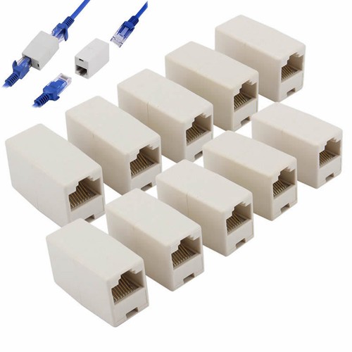 2/10Pc RJ45 Cat 5e Network Cable Straight Ethernet LAN Coupler Joiner Connector