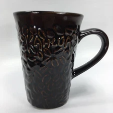 Kahlua Coffee Mug Cup Brown with Raised Coffee Beans Texture