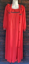 Vintage Nylon Set Small Nightgown Peignoir Gown Robe Romantic Prairie Lorraine