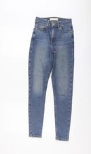 Topshop Damen Skinny Jeans blau Baumwollmischung Gr&ouml;&szlig;e W24 L27