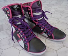 Pastry Glam 9 Pie Pink Gray Silver Patent HighTop Lace Up Dance Athletic Sneaker