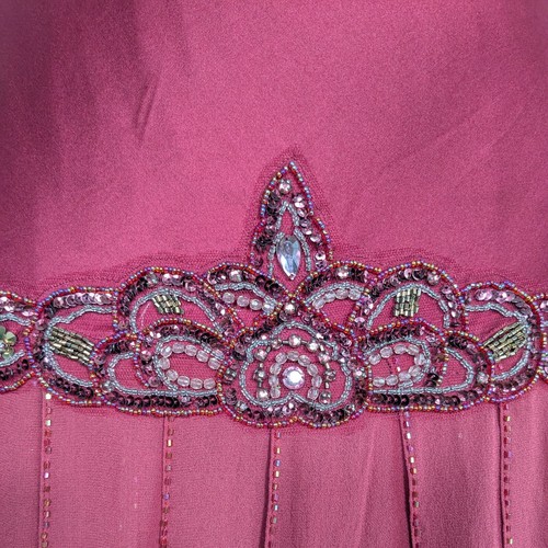 Vintage Sue Wong Prom Dress Midi Gown 12 Red Fairy Whimsigoth Y2K Silk Bead Glam - Picture 8 of 13