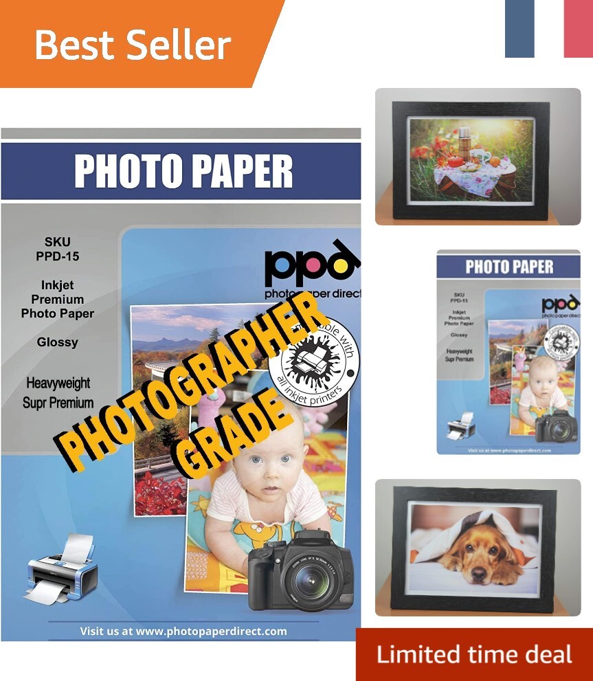 Papier photo brillant A4 PPD résistant à l'eau avec séchage rapide