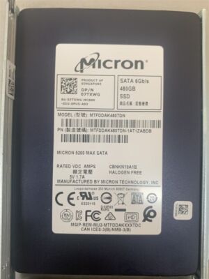 ③-WA364-Micron SATA 480GB SSD 2.5 1点 Amazon.com: Micron MTFDDAK480TDT-1AW1ZABYY 5300 MAX 480GB, SATA