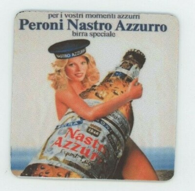 Peroni Nastro Azzurro Beer COASTER - Italian Cerveza - Sexy Blonde