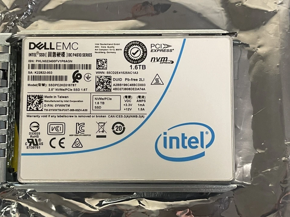 Dell Intel DC P4610 1.6TB 2.5 NVMe SSD 12.25 PBW U2 15mm Mixed Use PCI-e 3.1 x4 - Image 2 of 4