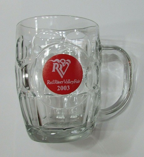 Vintage 2003 Red River Valley Fair North Dakota 5" Tall Souvenir Glass Beer Mug