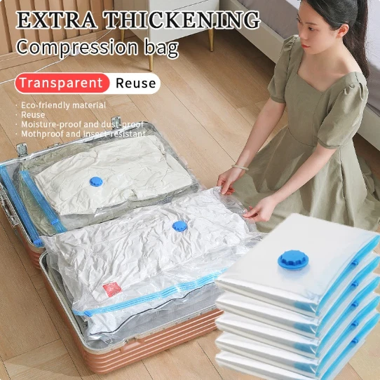 10 bolsas de almacenamiento al vacío Jumbo ropa de cama sello viaje ahorro de espacio con bomba Foto 4 de 4