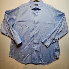 Saks Fifth Avenue Mens Shirt 18 1/2 36-37 Blu...