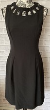 ELIZA J black lined sleeveless sheath dress w/ cut out neckline, Size 6