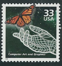 Scott #3191-f....33 Cent...Celebrate 1990's...Computer Art/Graphics..3 Stamps  