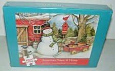 NEW SEALED 1,000 Pc. Holiday Jigsaw Puzzle "SNOWMAN HEART  HOME" 30" x 20"