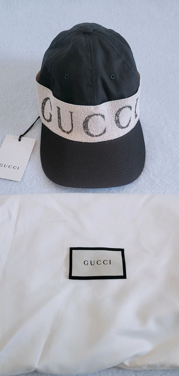 New GUCCI white printed baseball cap