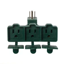 3 Outlet Wall Plug Adapter with Covers Indoor Outdoor Use - Grounded Triple Tap