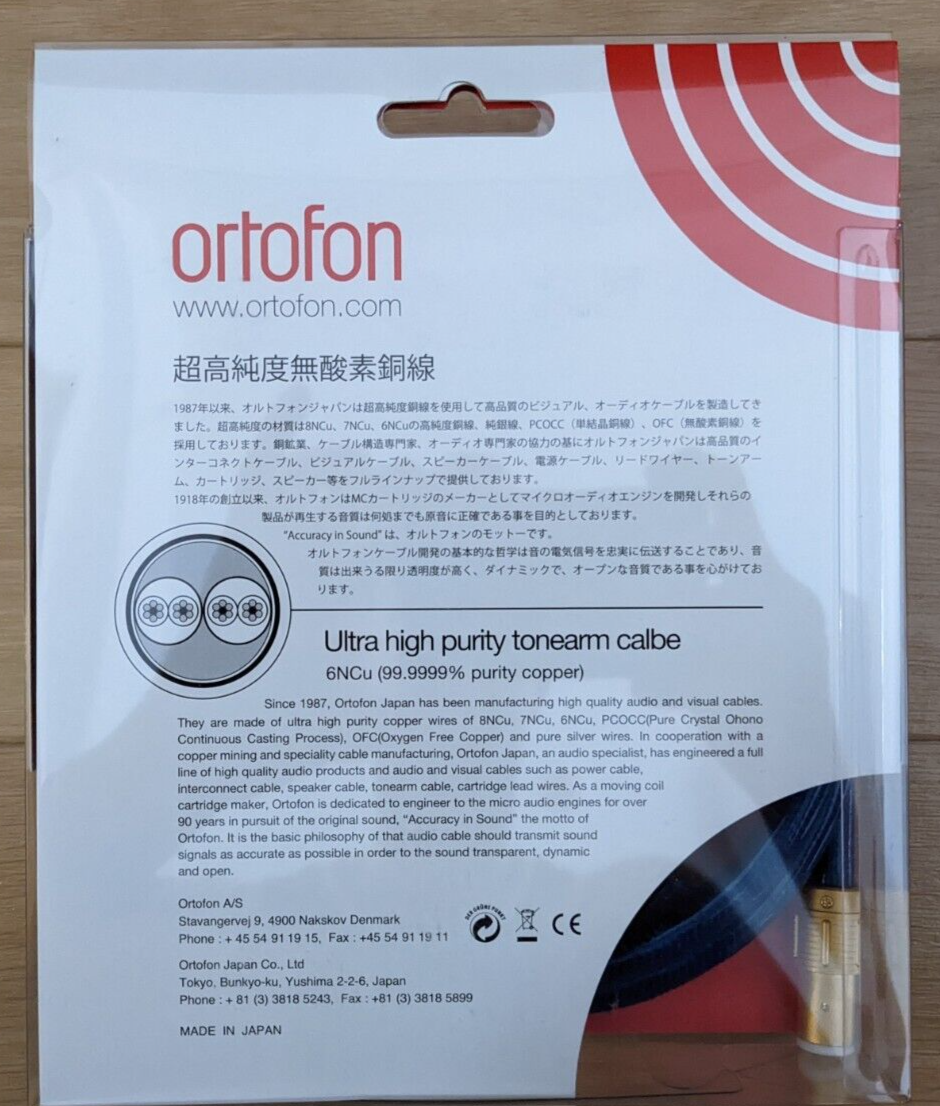 Official ORTOFON 6NX-TSW-1010 Phono Cable / Genuine Official ORTOFON 6NX-TSW-1010 Phono Cable / Genuine