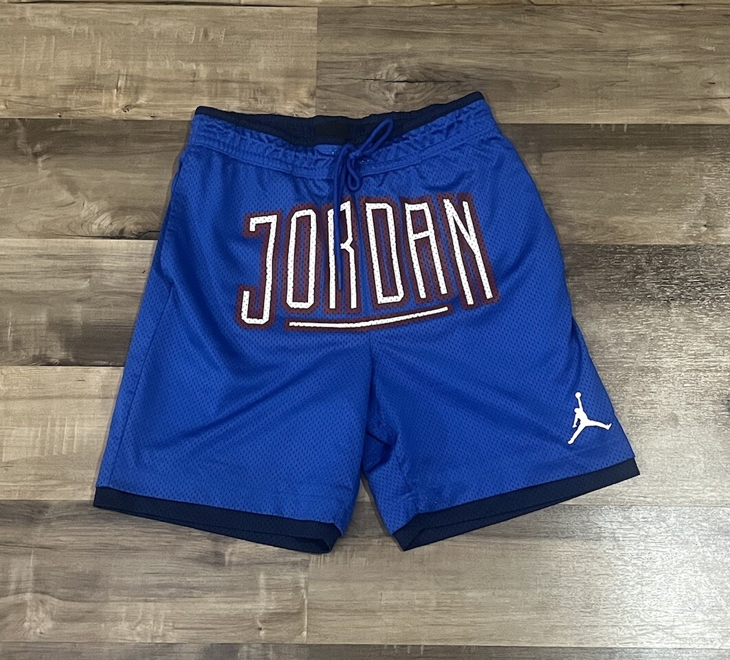 NIKE AIR JORDAN SPORT DNA MESH BASKETBALL SHORTS BLUE RED WHITE