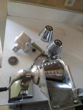 Vintage Rival Grind-O-Mat Model Grinder Food Chopper Slicer - Green Manual