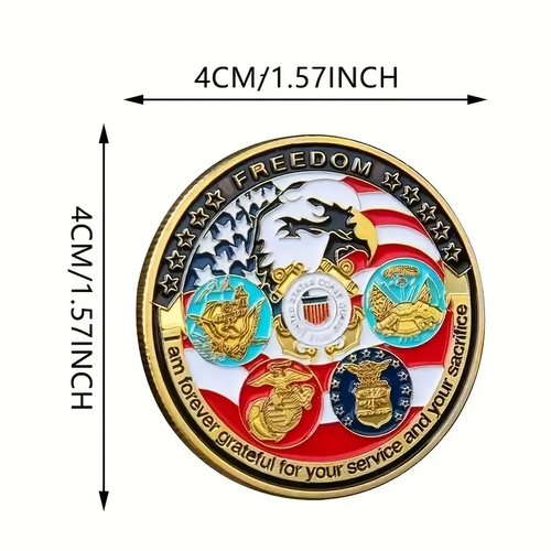 Moneda Desafío 5 Servicios Veteranos de Estados Unidos - Excelente Regalo - Imagen 3 de 3