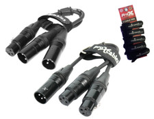 Pro X Y Cable Bundle 1 3PM to 2 3PF  1 3PF to 2 3PM XLR 