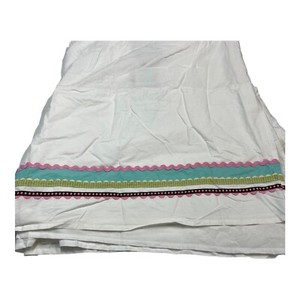 Pottery Barn Kids Coco Dot Crib Toddler Bed Skirt White Multicolor Pattern Trim